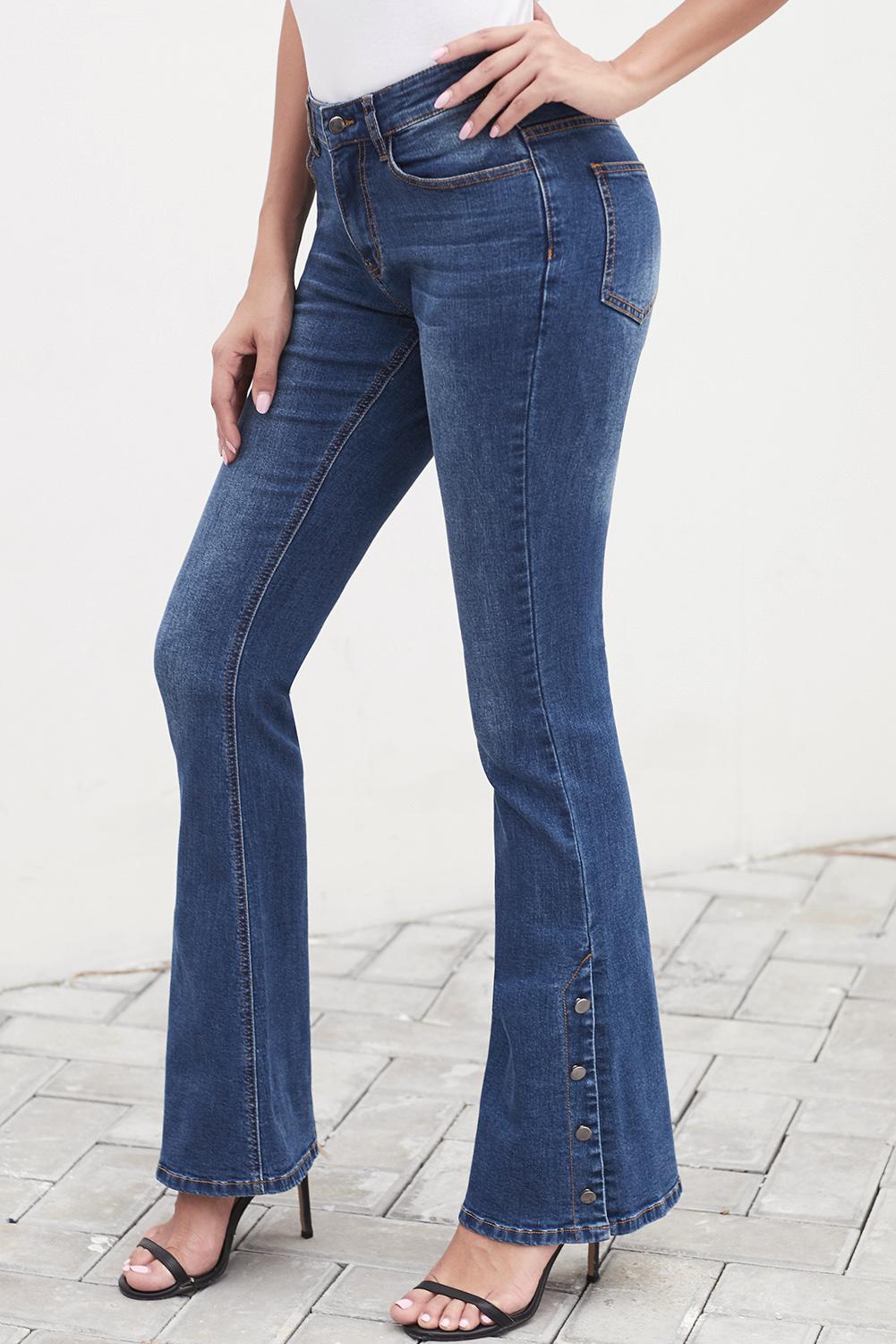 Blue Anchor Point Bell Bottom laurie felt jeans