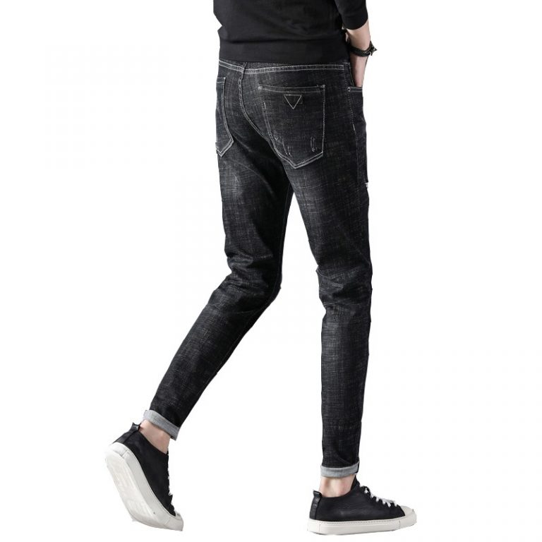 black patched jeans