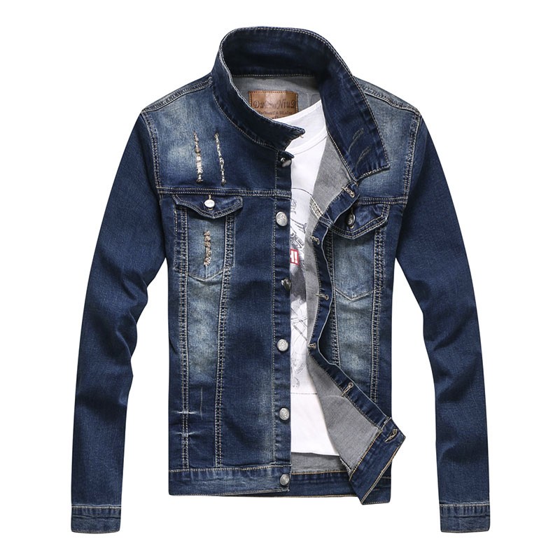 Unique design man’s denim jacket back with print