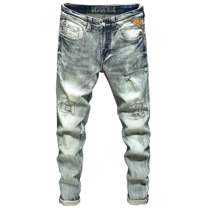 Super Cool Slim Fit Vintage Blue Denim bootcut jeans For Men Size 29-38