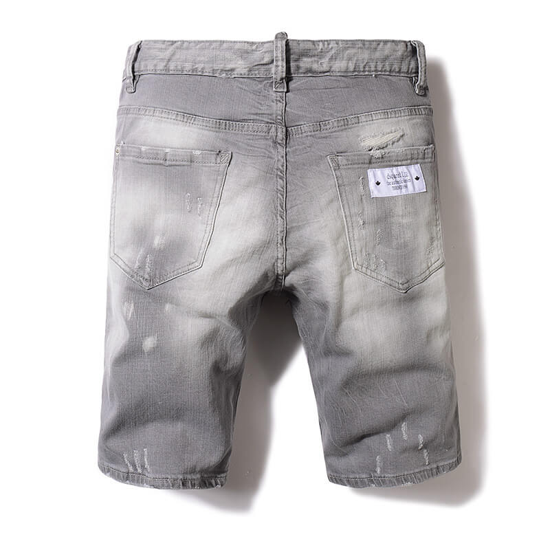 Charming Fashionable Ripped Cotton Stretch Denim Short For Men