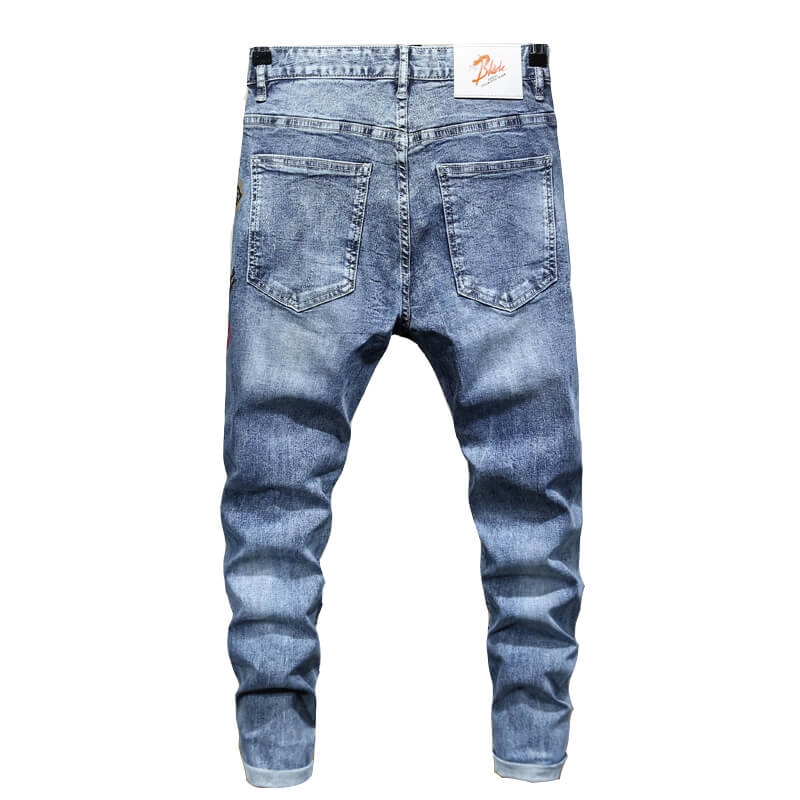 Fashion Light Blue Skinny Fit Men Jeans Trousers 29-38