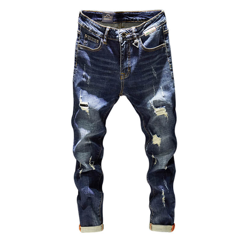 Trendy Dark Blue Skinny Fit Cotton Stretch Denim designer jeans