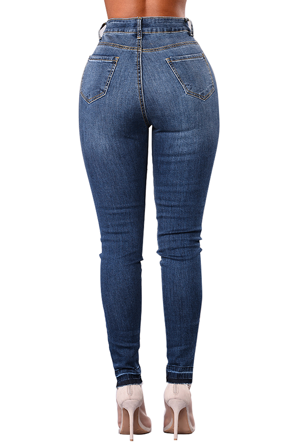 Vivacious Blue Individual Patched Ripped karve jeans