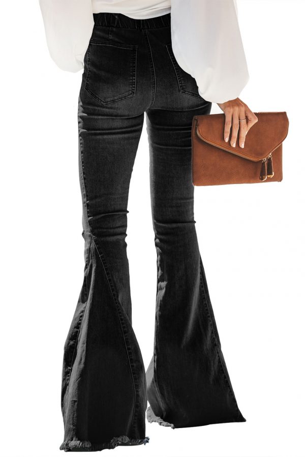 black distressed bell bottoms