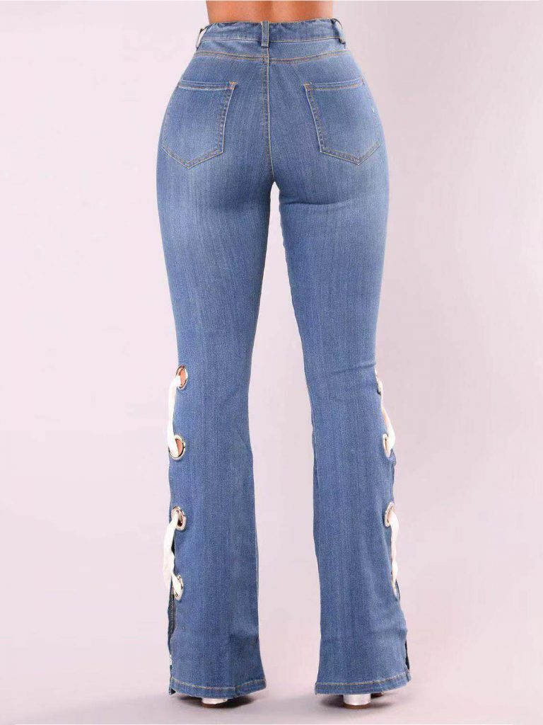 split black and white jeans