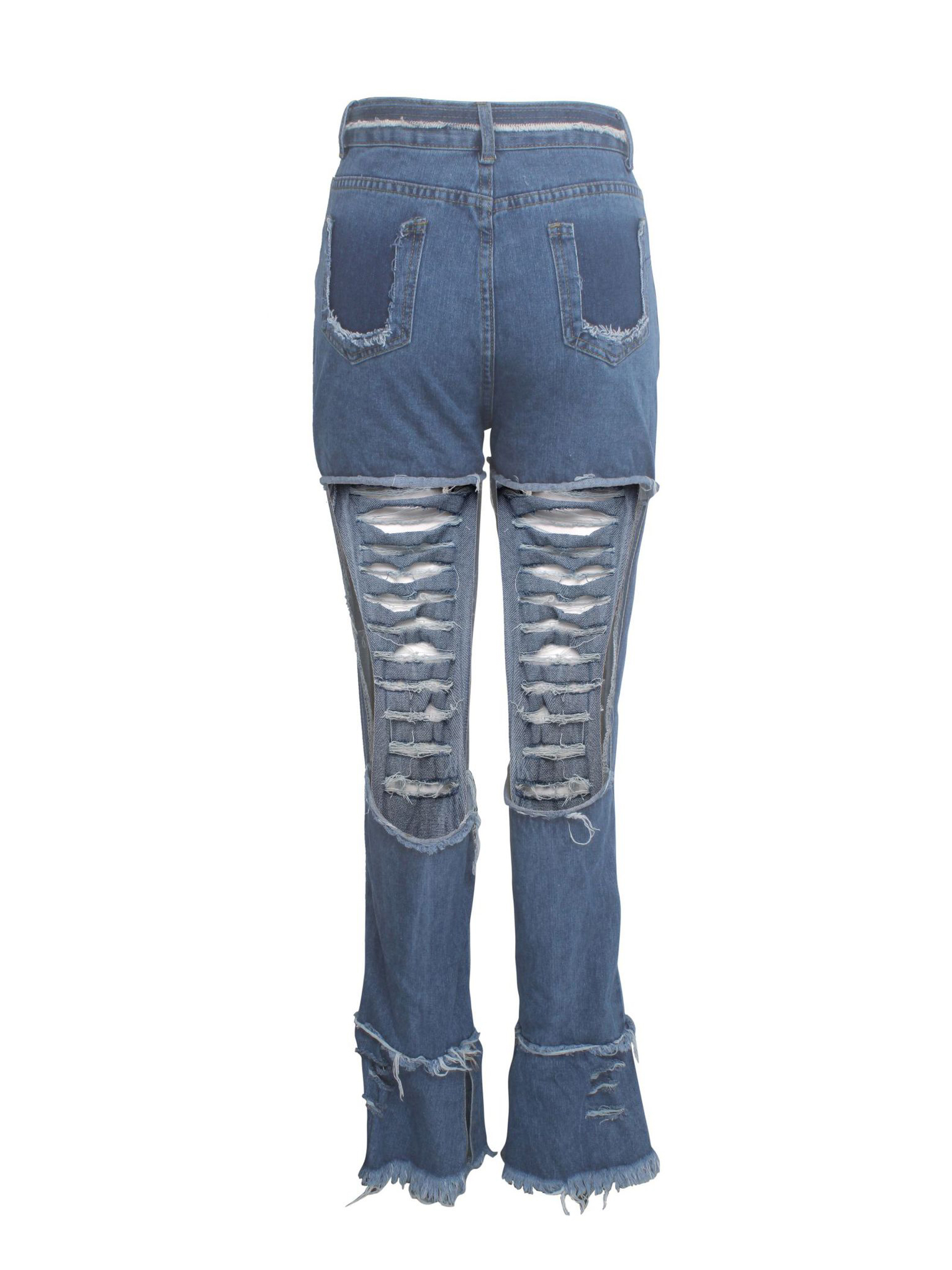 Trendy Hip Hop High Waist Ripped Jeans For Women