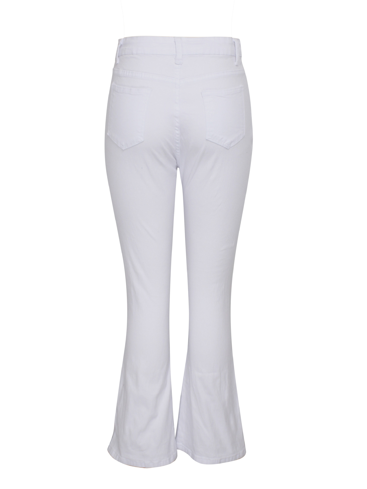 Cheap Price Stylish Button Fly White High Waisted Jeans For Women