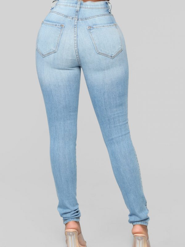 Custom Wholesale Mid Waist Solid Color Skinny Ladies Jeans – wholesale ...