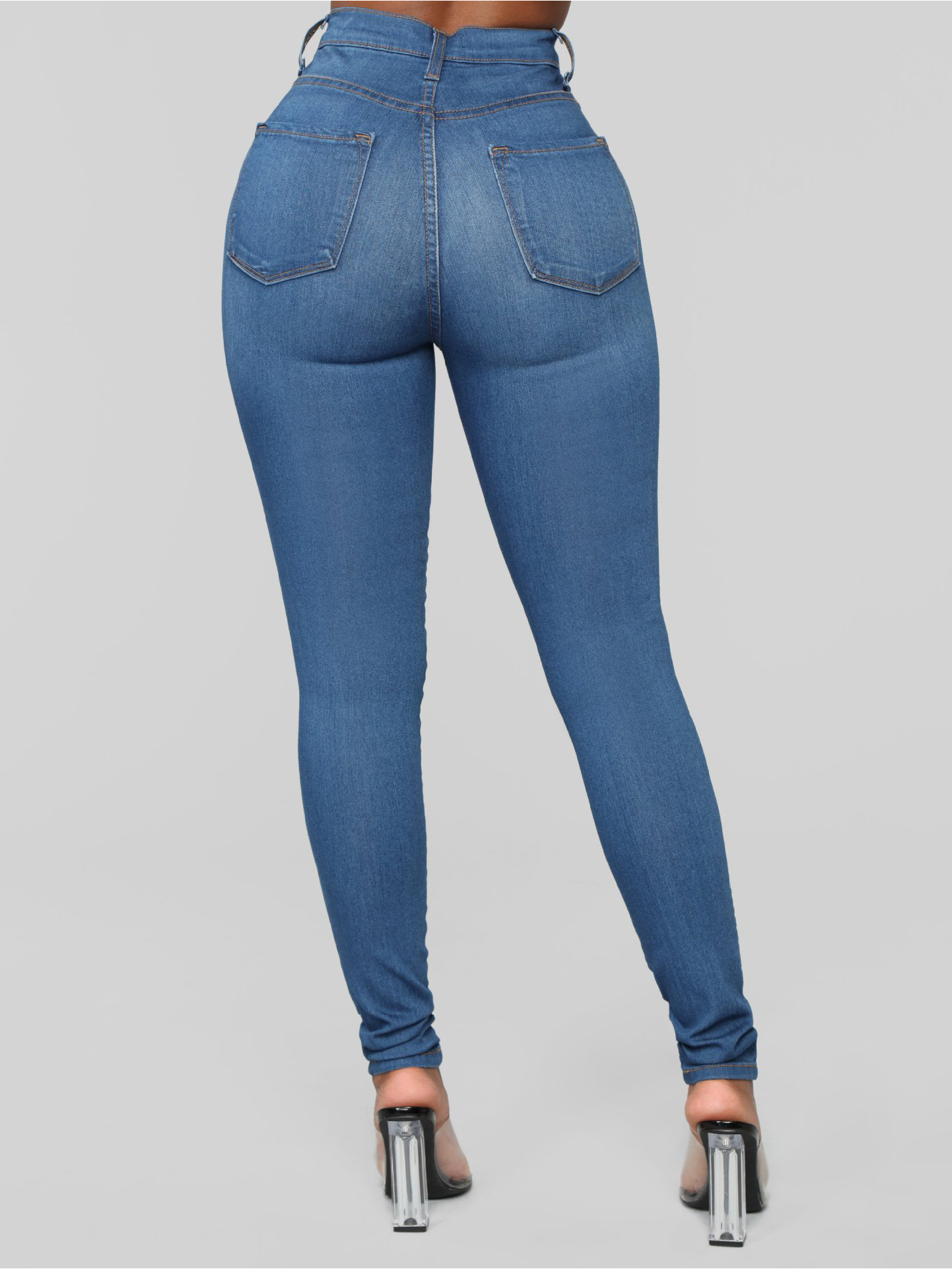 Daily Style Skinny Blue Custom Jeans For Women