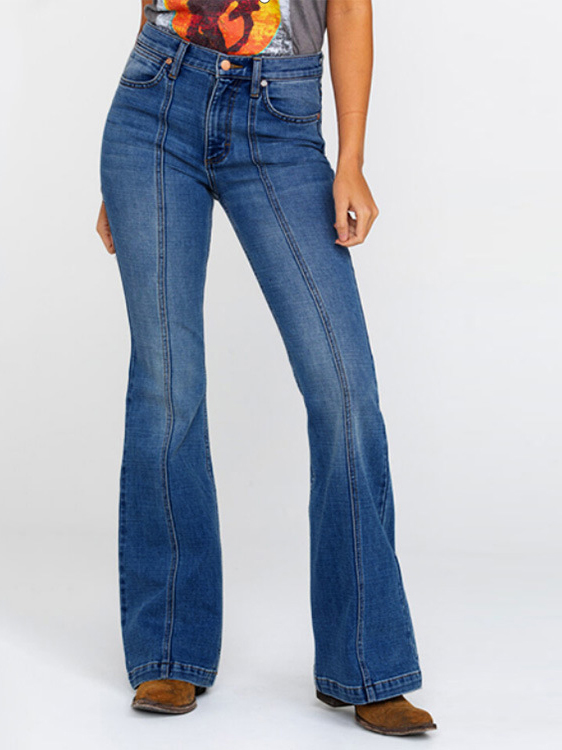 Hot Sale Patchwork Plus Size Bell Bottom Jeans