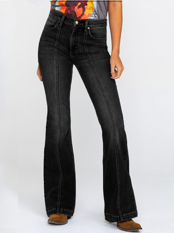 Hot Sale Patchwork Plus Size Bell Bottom Jeans