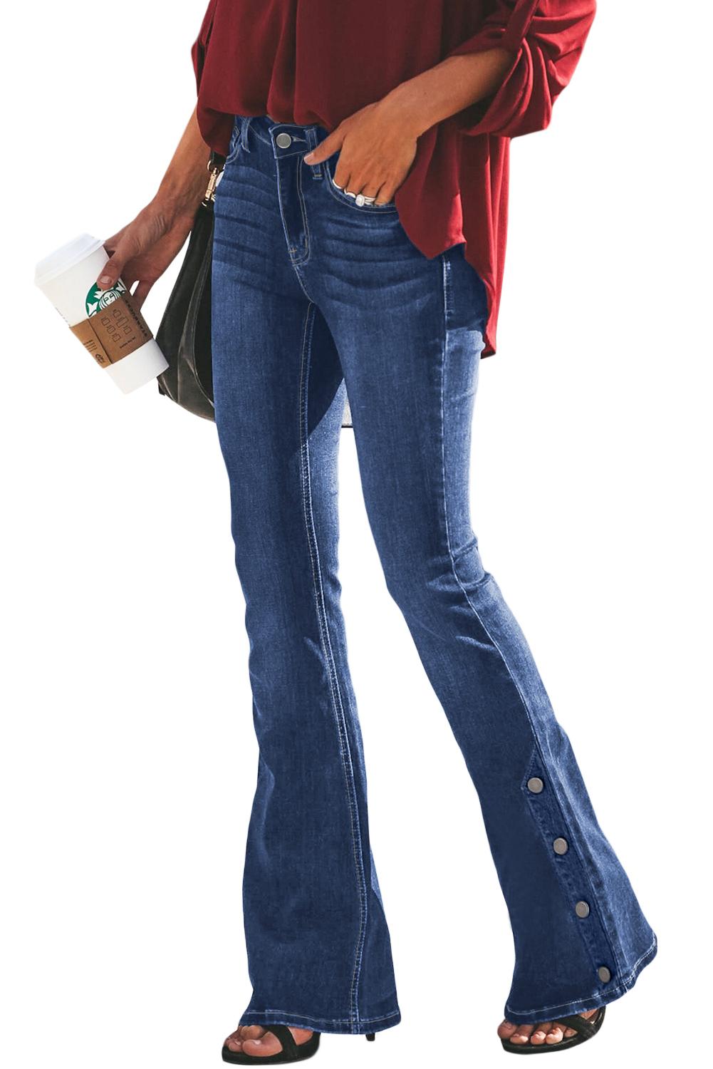 Blue Anchor Point Bell Bottom laurie felt jeans