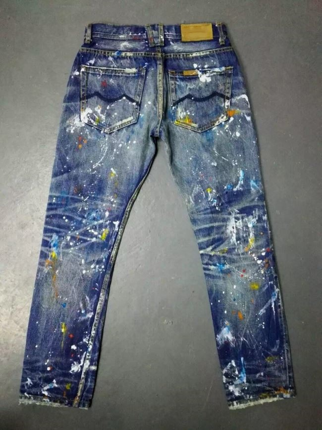 Custom High quality vintage wash distressed Japanese selvedge jeans