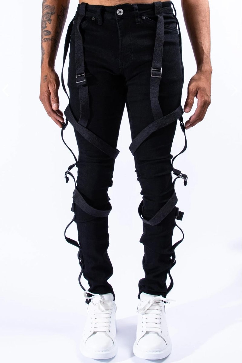 Denim jeans manufacturer new fashion street wear stoic stretchy black ...